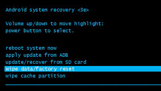 You can also start the system reset using the Recovery Recovery Environment