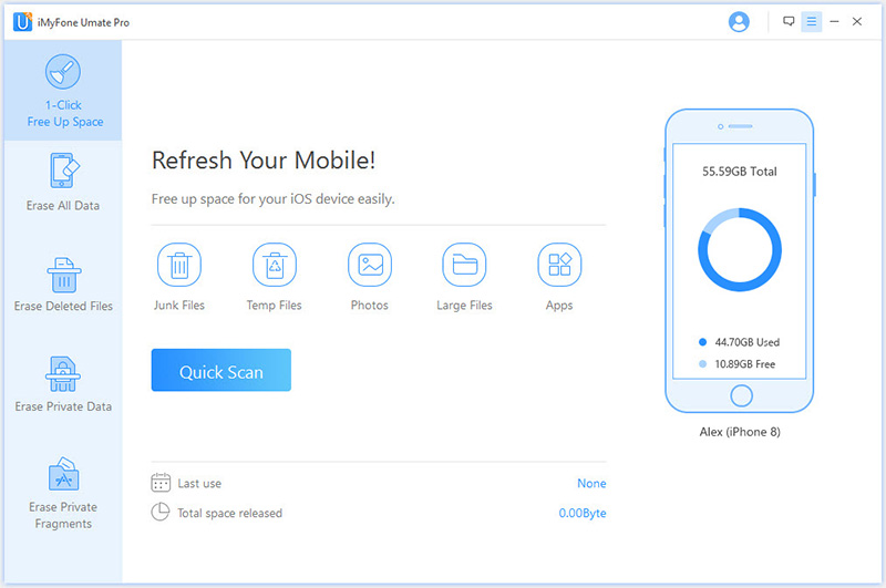Umate Pro начнет сканирование вашего iPhone